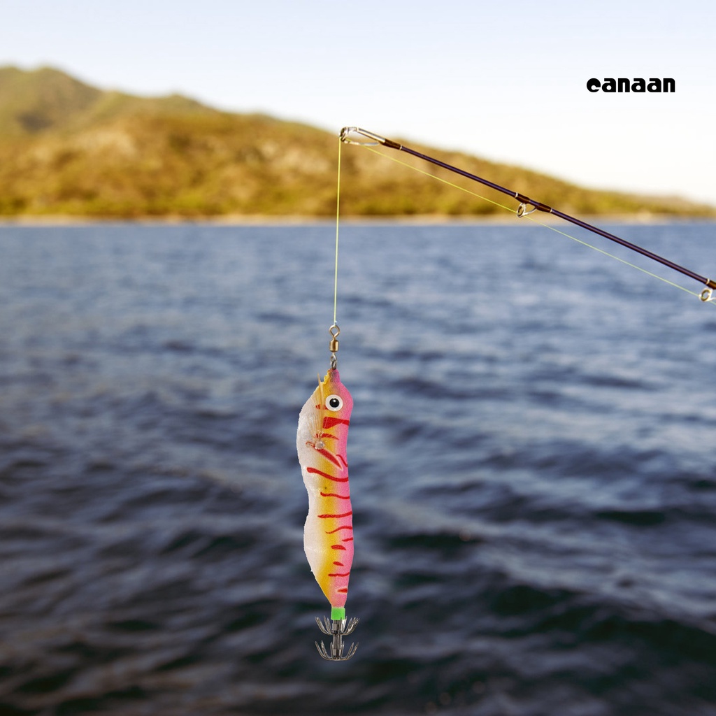 Cnn-squid Hook Simulasi Udang Suara Bercahaya Tahan Aus Lampu LED Tajam Kail Pancing Lapangan Memancing Aksesoris