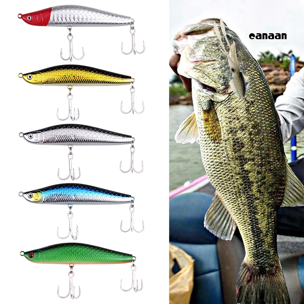 Cnn-8.5cm/12g Umpan Pancing Simulasi Kulit Hidup Warna Cerah 3D Fisheyes Tajam Treble Hook Ikan Atraksi Efisien Pengecoran Panjang Pensil Tenggelam Lambat Buatan Umpan Alat Pancing