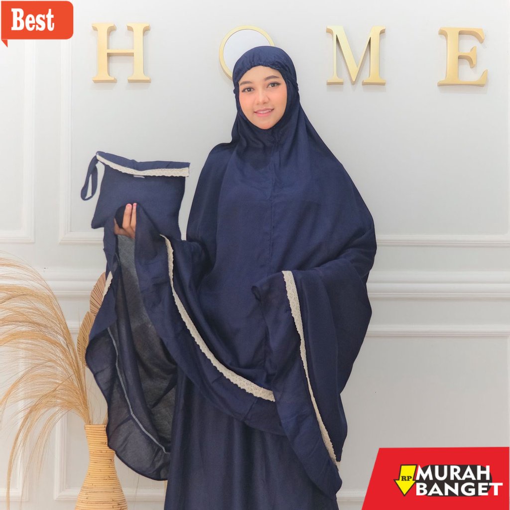 Peralatan ibadah di bulan ramadhan- Mukena POLOS JUMBO RENDA Dewasa FARA Arnisa Official