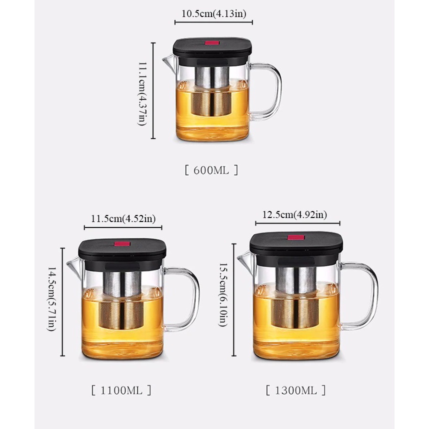 Teko teh kopi dengan saringan 600ml / tea pot glass elegan murah / TEAPOT KACA 600ML / SARINGAN TEH STAINLESS TEKO TEAPOT GLASS / Teko teh kopi dengan saringan