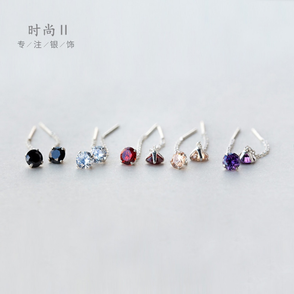 Baru Dikontrak S925 Perak Earing Anting Korea Fashion Wanita Cincin Telinga Hadiah Liburan Perhiasan Hati Manis