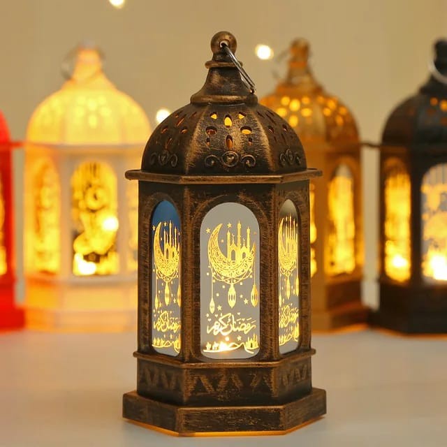 Lampu Lentera LED Baterai Lampu Lilin Bentuk Masjid Dekorasi Ramadan - Kubah White