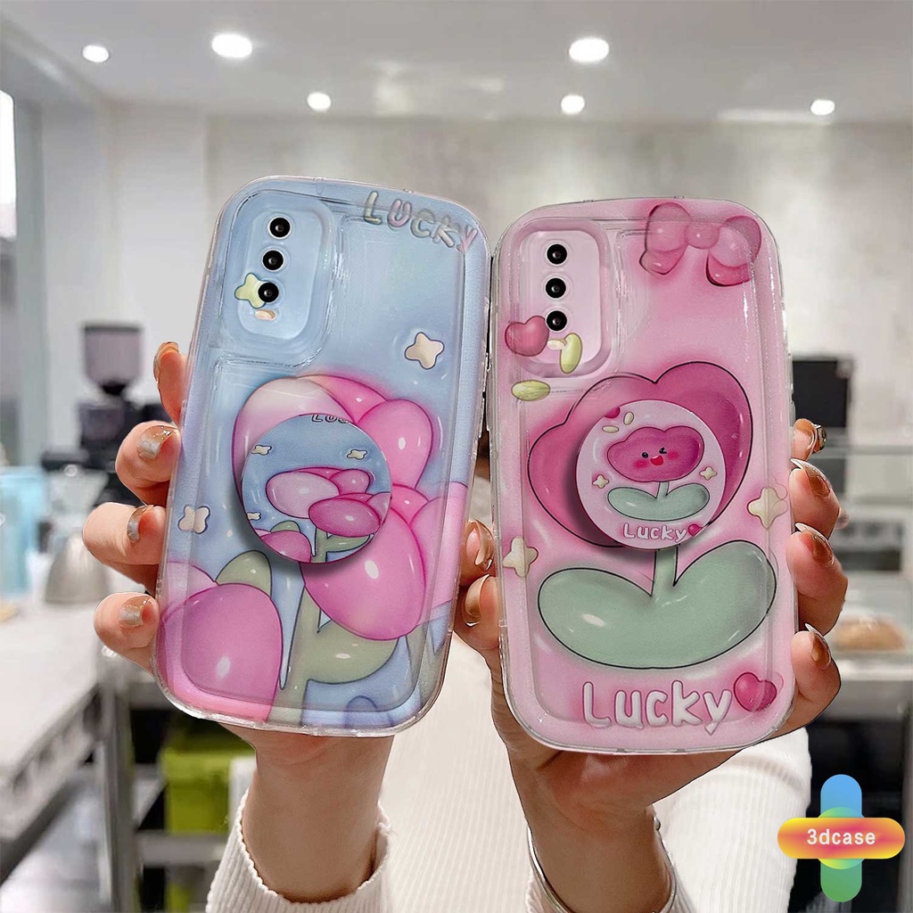 Casing VIVO Y16 Y22 Y22S Y02 Y12S Y35 Y12 Y20 Y15S Y15C Y21E Y21G Y91C Y21 2021 Y21A Y21T Y30 Y21S Y20S Y12i Y3S Y33T Y15A Y01 Y01A Y91 Y30i Y93 Y95 Y15 Y17 Y50 Y53S Y51 2020 Y51A Y10 Y33S Y1S Y11 Lucky Tulip Couples Soap Case With Stand