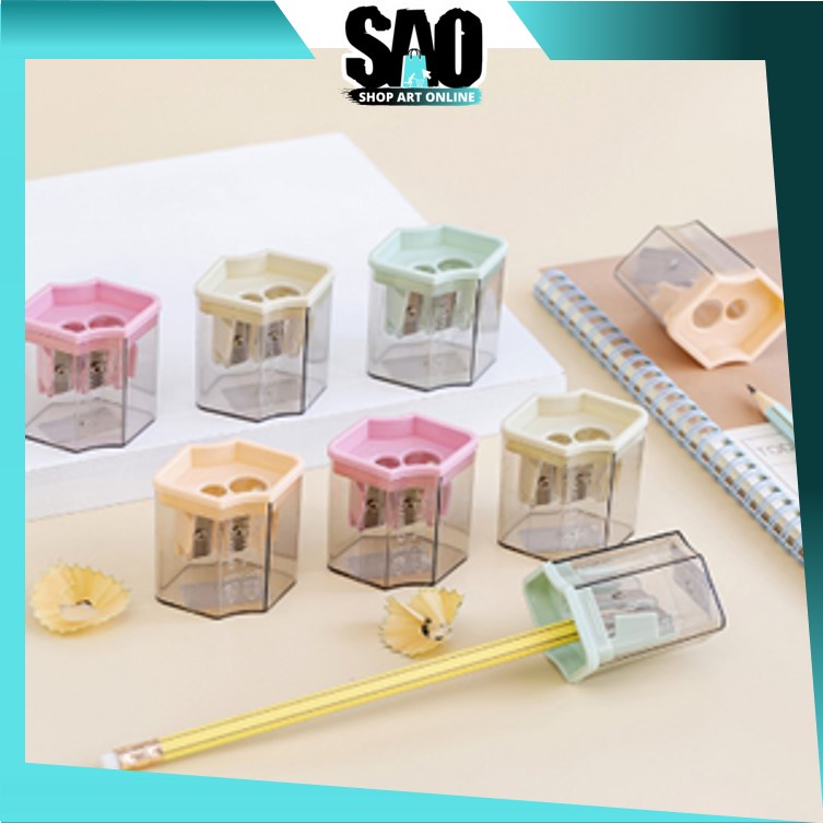 

SAO - S5739 Rautan Serutan Pensil Warna Wadah Besar Murah Berkualitas / Serutan Pensil 2 Lubang / Sharpener / Rautan 2 Lubang