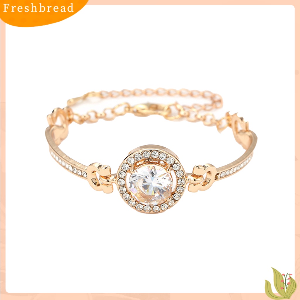 &lt; Freshbread &gt; Women Bracelet Sparkling Vibrant Color Lobster Clasp Design Adjustable Dengan Rantai Ekstensi Alloy Berlian Imitasi Bersinar Gelang Wanita Perhiasan Hadiah Untuk Perempuan