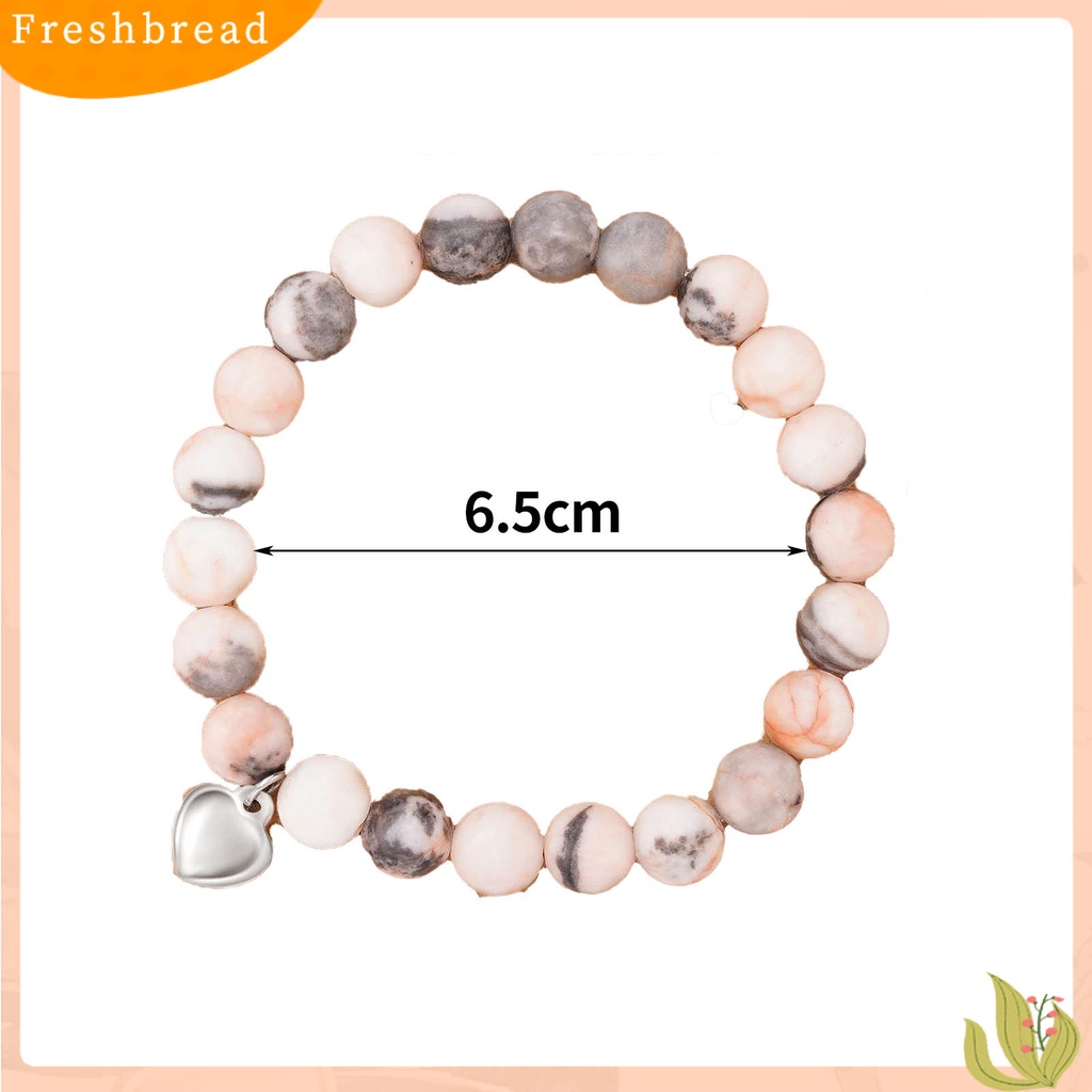 &lt; Freshbread &gt; 1set Gelang Couple Handmade Colorful Sweet Heart Pendant Tali Elastis Dengan Kartu Dress Up Hadiah Ulang Tahun Gelang Manik-Manik Pirus Imitasi Putih Alami