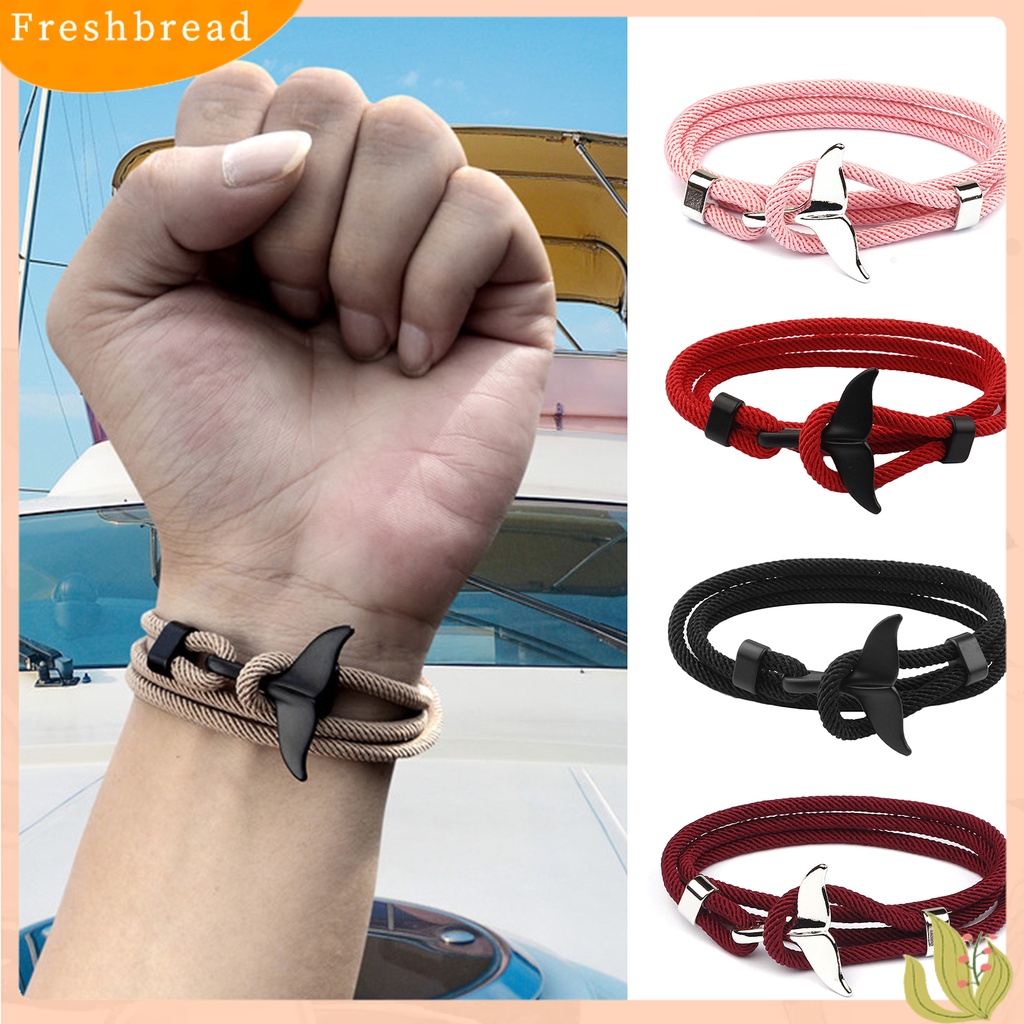 &lt; Freshbread &gt; Hiu Gesper Adjustable Couple Gelang Multilayer Handmade Wanita Pria Tali Gelang Perhiasan Aksesoris