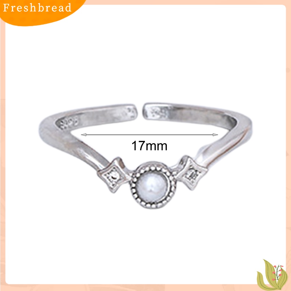 &lt; Freshbread &gt; Fashion Cincin Tembaga Berlian Imitasi Tidak Teratur Mutiara Imitasi Ladies Ring Untuk Lamaran
