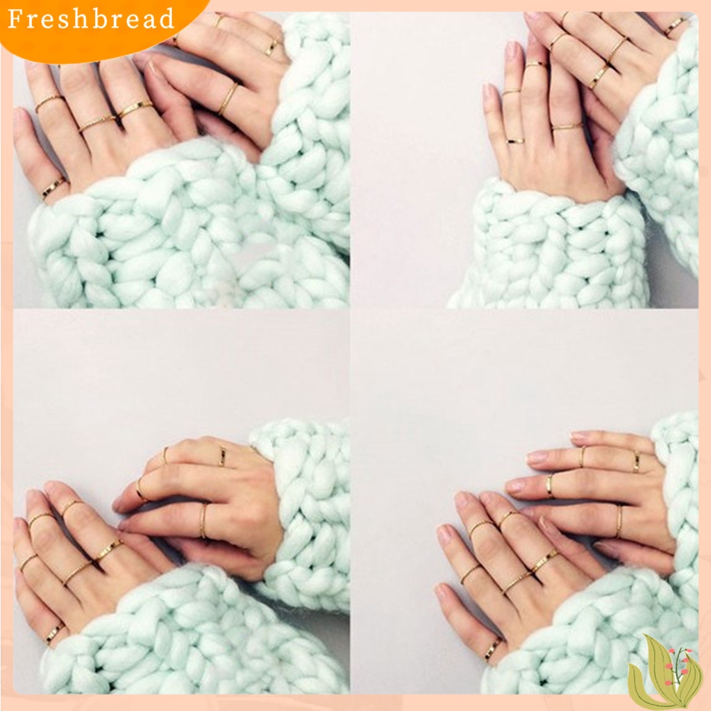 &lt; Freshbread &gt; 10Pcs Semua Pertandingan Cincin Jari Pengerjaan Halus Ringan Wanita Pria Warna Murni Fidget Ring Untuk Pergi Jalan