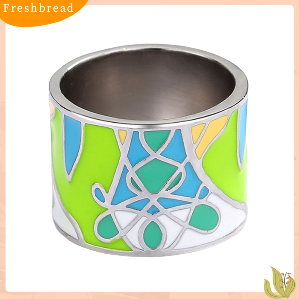 &lt; Freshbread &gt; Cincin Kepribadian Handmade Artistik Epoxy Hijau Bentuk Daun Jari Cincin Perhiasan Aksesori