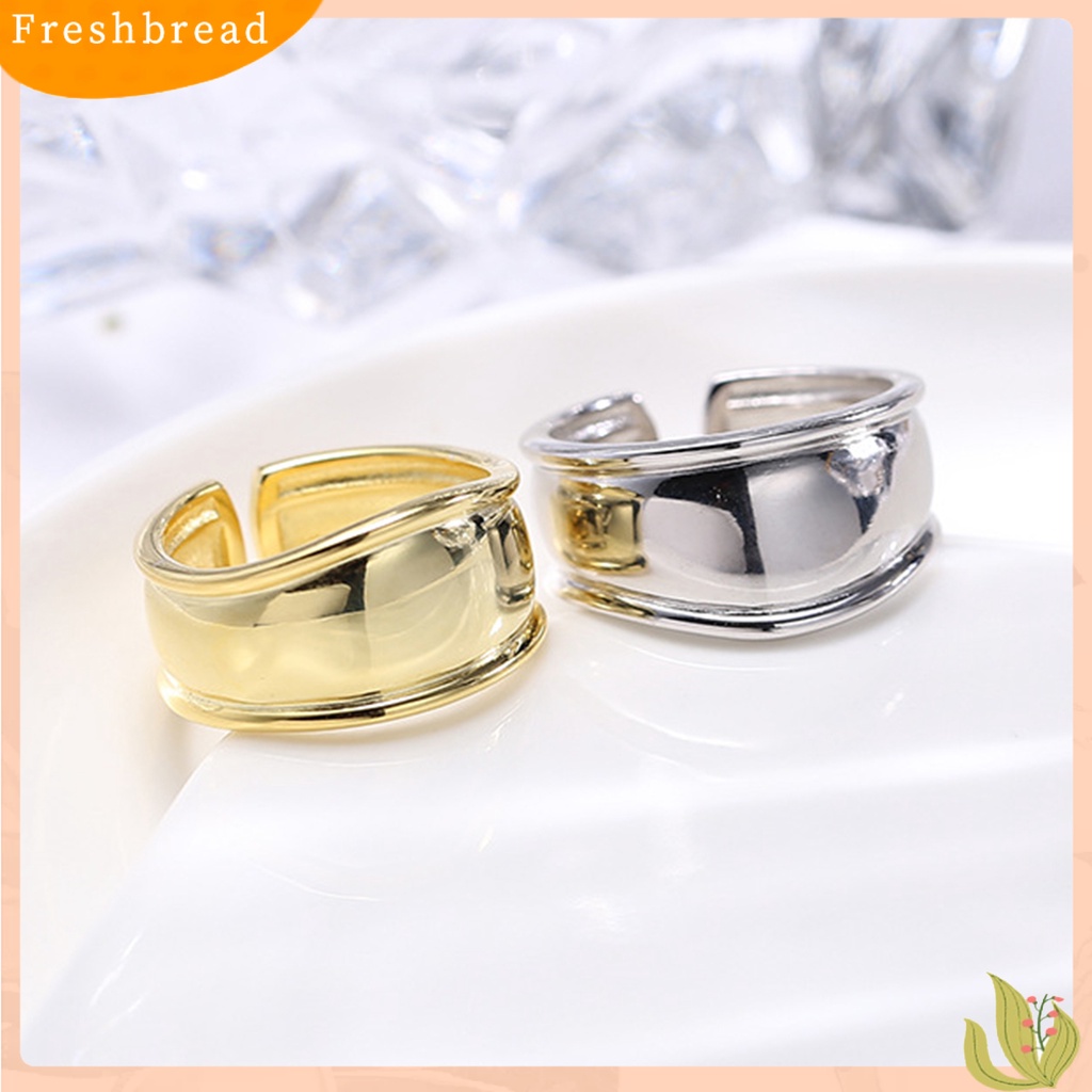 &lt; Freshbread &gt; Fashion Cincin Lebar Terbuka Dapat Disesuaikan Sederhana Jari Band Perhiasan Aksesori Untuk Pacaran