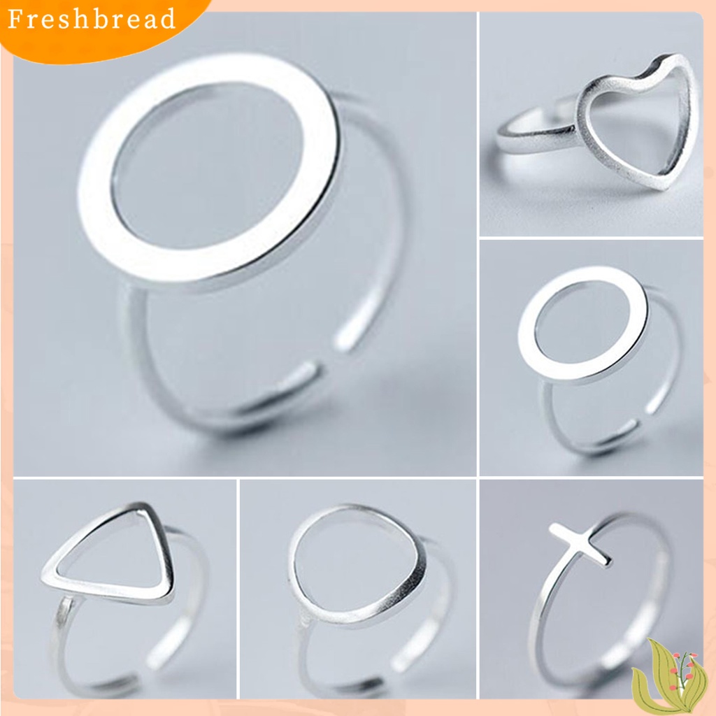 &lt; Freshbread &gt; Cincin Unisex Dapat Disesuaikan Karat Tidak Iritasi Anti-Oksidasi Tahan Luntur Ultra-Ringan Beberapa Gaya Cinta Hati Gaya Bulat Unisex Finger Ring Hadiah Ulang Tahun