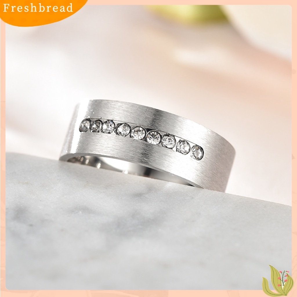 &lt; Freshbread &gt; 1/2Pcs Cincin Fashion Trendi Indah Halus Pengerjaan Halus Indah Hias Paduan Zirkon Berlian Imitasi Pasangan Cincin Perhiasan Aksesori