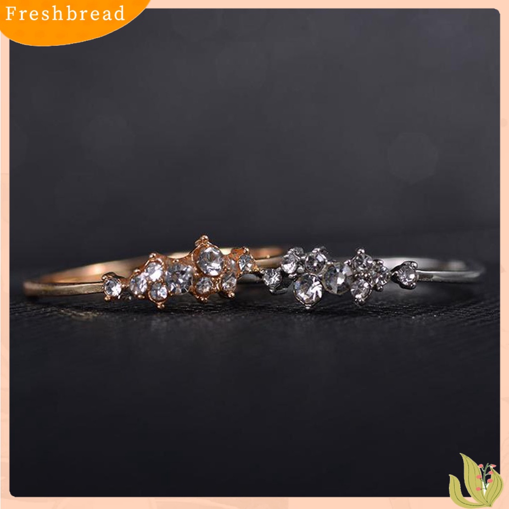 &lt; Freshbread &gt; Wanita Cincin Simple Berlapis Mengkilap9 Berlian Imitasi Knuckle Ring Untuk Pacaran