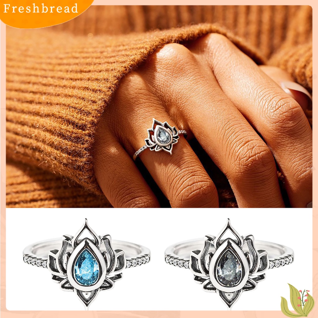 &lt; Freshbread &gt; Cincin Wanita Berlian Imitasi Mengkilap Bentuk Tetesan Air Vintage Knuckle Ring Untuk Pesta