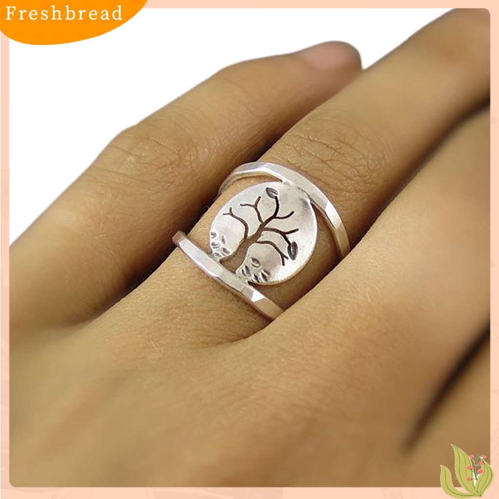 &lt; Freshbread &gt; Klasik Ukir Paduan Berongga Vintage Cincin Motif Burung Pohon Lady Ring Perhiasan Alat Ekstra