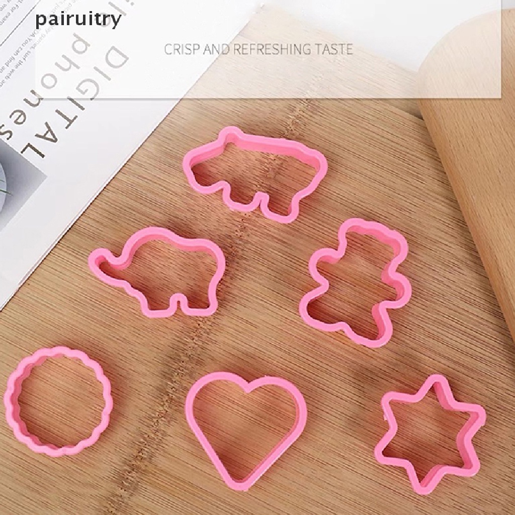 Prt 6Pcs Pemotong Kue Kering Bentuk Kartun Hewan DIY Biskuit Biscuit Handmade Cetakan PRT