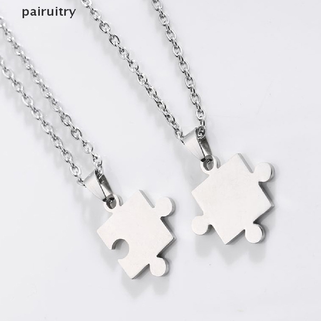 Prt 1pasang Kalung Liontin Puzzle Pasangan Kekasih Untuk Wanita Pria New PRT