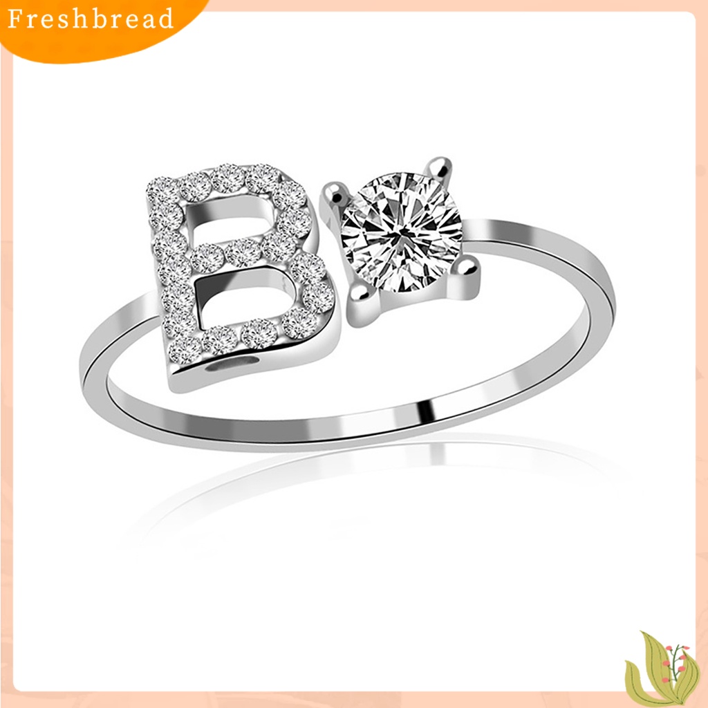 &lt; Freshbread &gt; Cincin Bukaan Huruf A-Z Golden Adjustable Finger Ring Untuk Pakaian Sehari-Hari