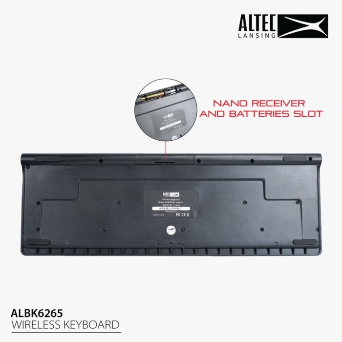 Altec Lansing Keyboard Wireless ALBK6265 Keyboard