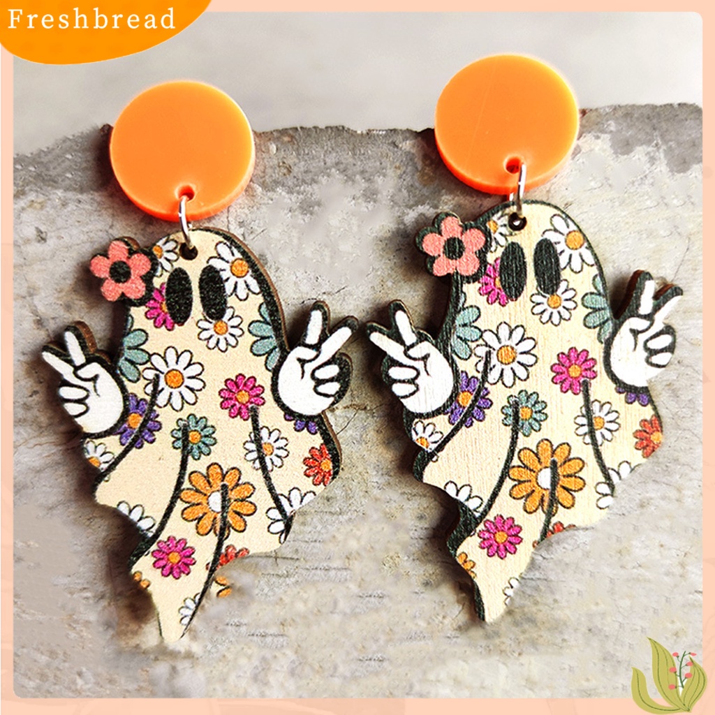 &lt; Freshbread &gt; 1pasang Anting Indah Desain Kartun Vintage Geometris catching Nyaman Dipakai Bentuk Labu Anting Menyenangkan Untuk Pesta