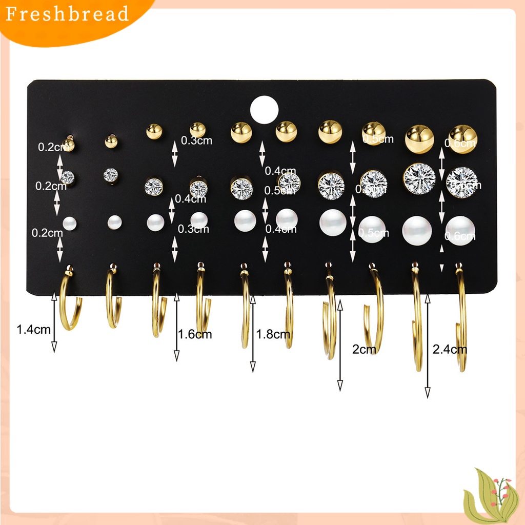 &lt; Freshbread &gt; 1set Anting Drop Warna Cerah Berkilau Efek Visual Tahan Korosi Bebas Alergi Hias Alloy Wanita All-Match Cinta Hati Gaya Women Earrings Set Untuk Anak Perempuan