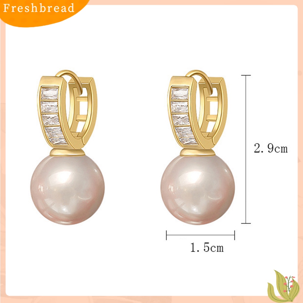 &lt; Freshbread &gt; 1pasang Drop Earrings Gaya Perancis Retro Berongga Bentuk U Elegan High Gloss Mutiara Imitasi Wanita Earrings Fashion Jewelry