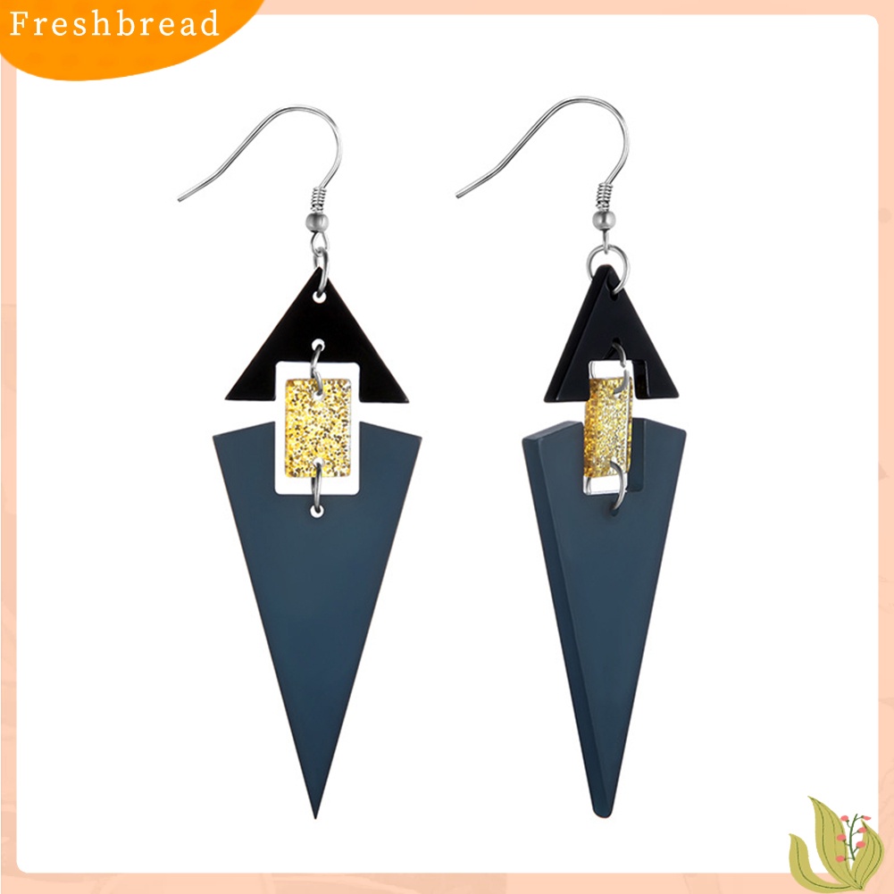 &lt; Freshbread &gt; Fashion Wanita Segitiga Panjang Liontin Anting Pernyataan Pesta Perhiasan Hadiah