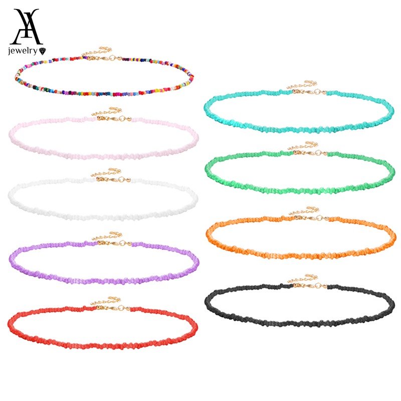 AY(CN) Kalung Choker Manik-Manik Warna-Warni Gaya Korea Untuk Wanita