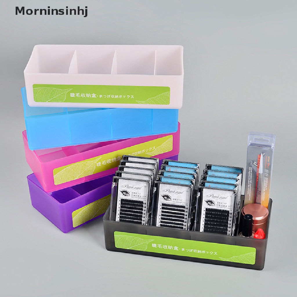 Mornin 4grids Eyelash Extension Tool Storage Box Tempat Penyimpanan Bulu Mata Kosong Plastik id