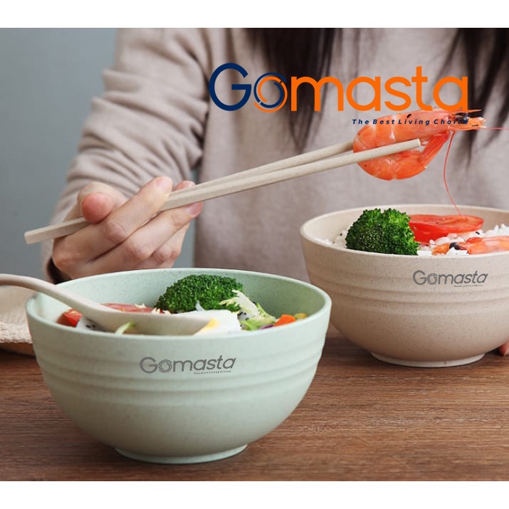 GO-M03 Mangkok Ramen 15 cm Wheat Straw Mangkuk Makan Plastik Bowl Warna-Warni