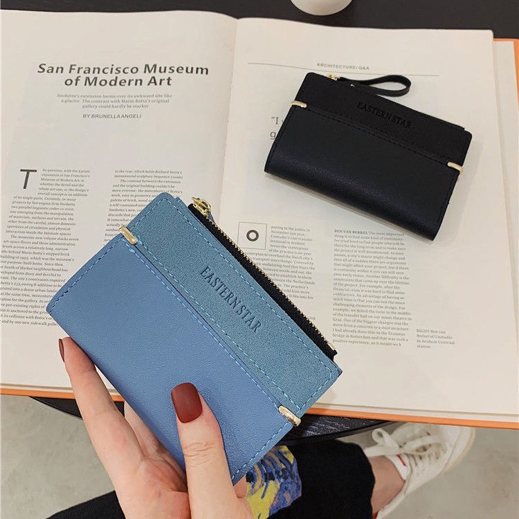 Sera ins short wallet female short section 2022 new Korean version simple small fresh folding zipper buckle coin clip