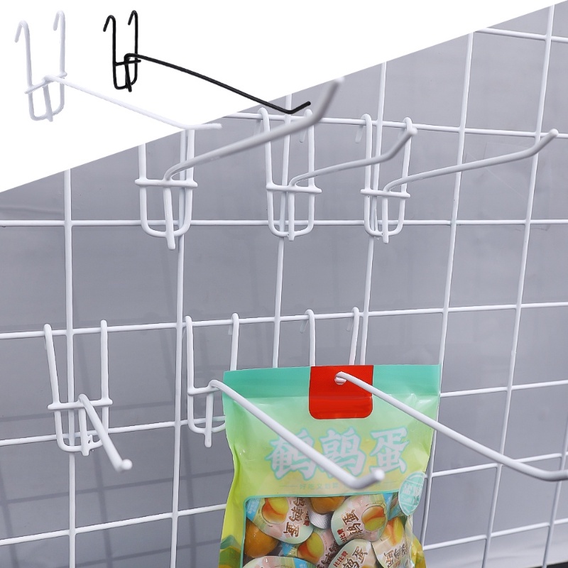 Mesh Grid Tahan Lama Penyimpanan Barang Aksesoris Supermarket Jaring Rak Kait Serbaguna Snack Hooks Merchandise Display Gantungan