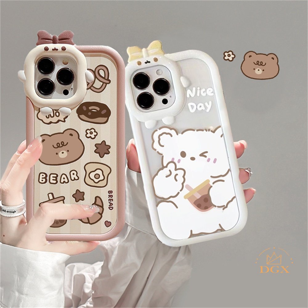 Redmi Note11 Pro Note 11S 10C 10A 10 9C 9A 9T 9 Note10 5G 10s Note9 Note8 Poco X3 NFC M3 Bear bubble tea Phone Case Cover DGX