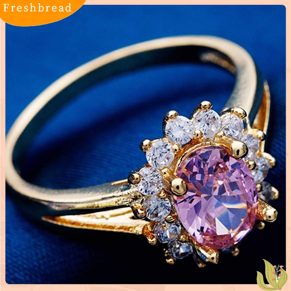 {In Stock} Cincin Pengantin Pengerjaan Halus Perhiasan Hadiah Wanita Elegan Berlian Imitasi Jari Cincin Untuk Prom