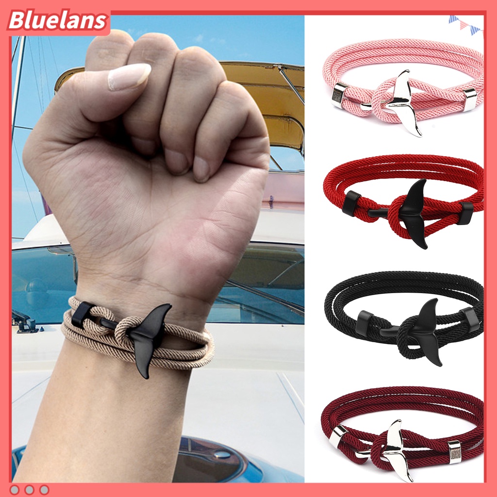 {In Stock} Hiu Gesper Adjustable Couple Gelang Multilayer Handmade Wanita Pria Tali Gelang Perhiasan Aksesoris