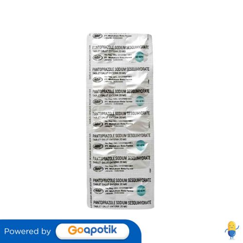 PANTOPRAZOLE SODIUM SESQUIHYDRATE MAHAKAM 20 MG STRIP 10 TABLET