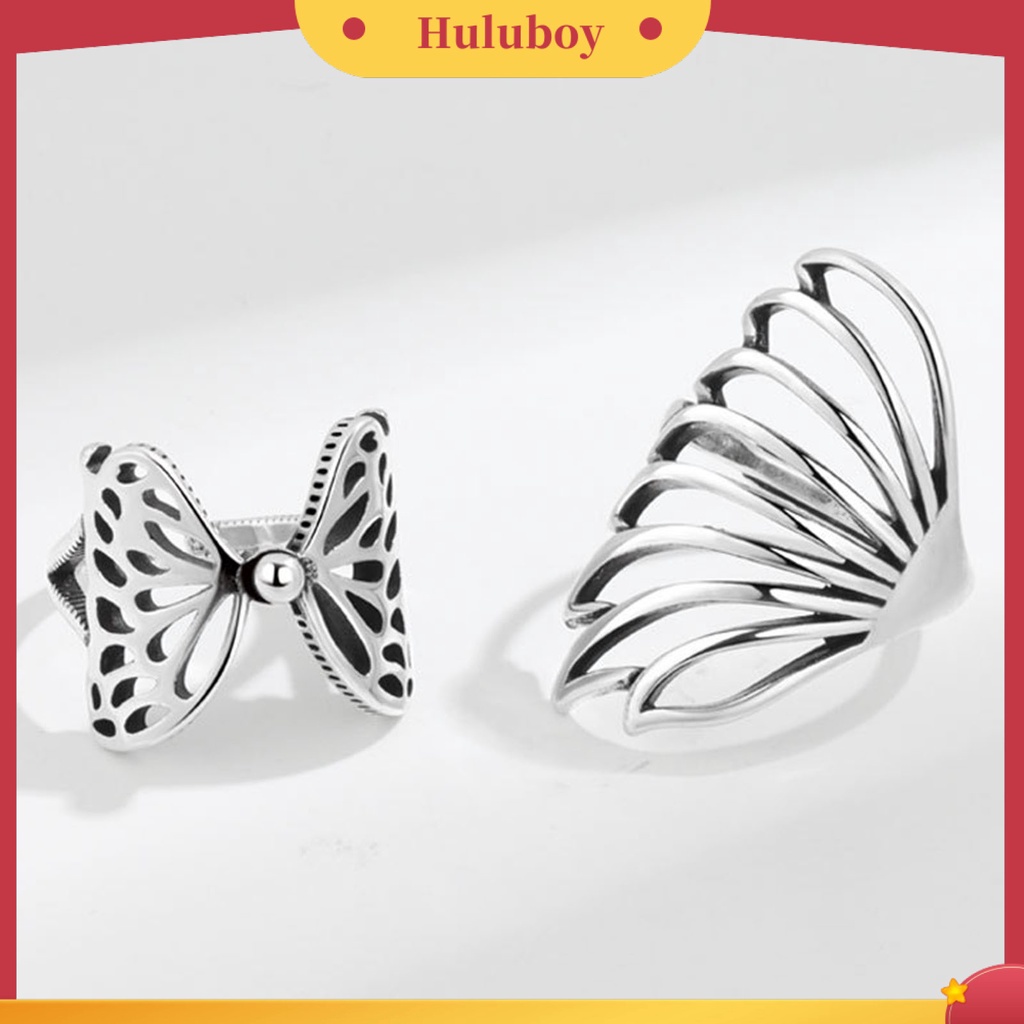 {Ready Stock} Hip-hop Berlebihan Tembaga Wanita Cincin Berongga Kupu-Kupu Pembukaan Jari Cincin Perhiasan Aksesoris
