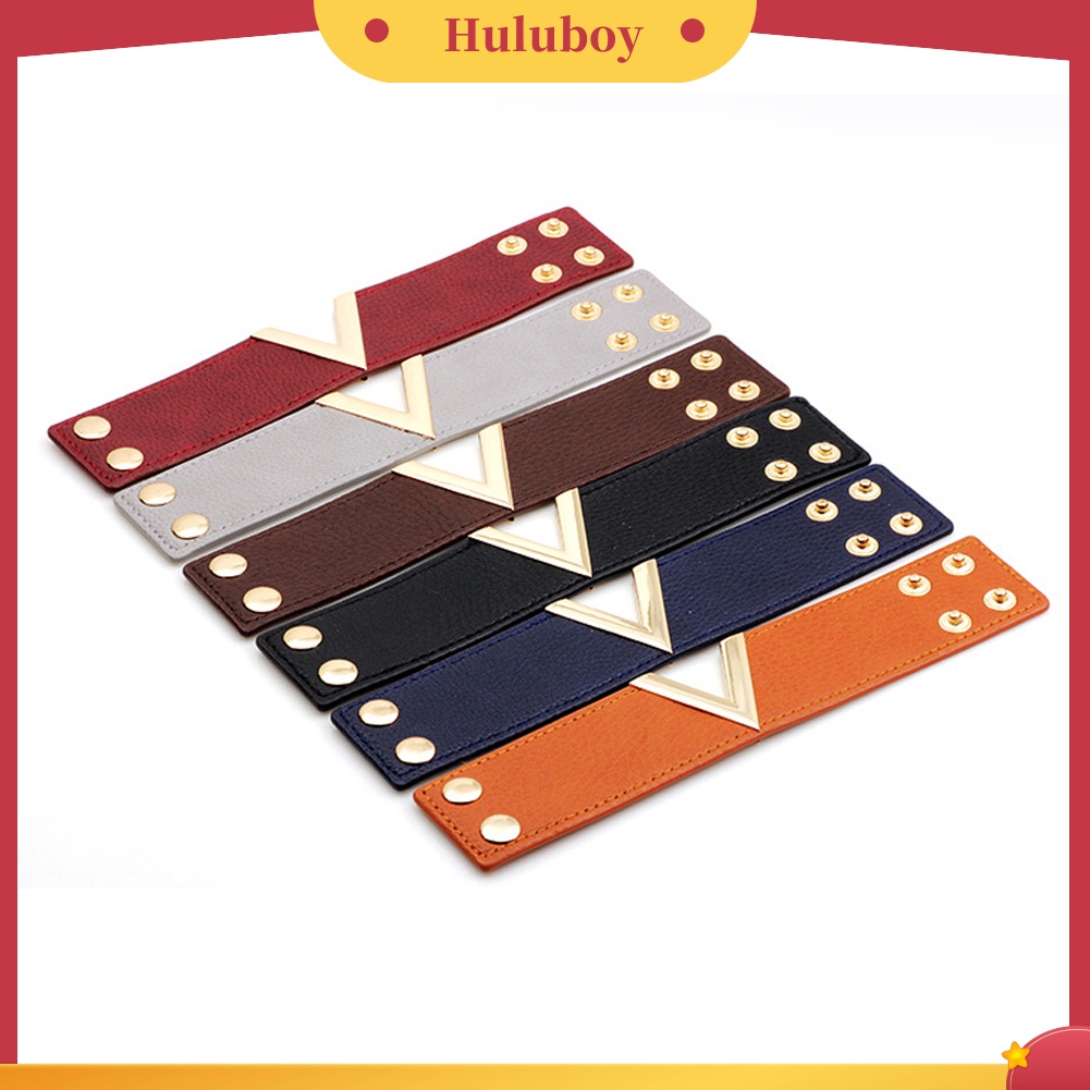 {Ready Stock} Wanita Lebar V Bentuk Gelang Bangle Gelang Fashion Tombol Pesta Perhiasan Hadiah