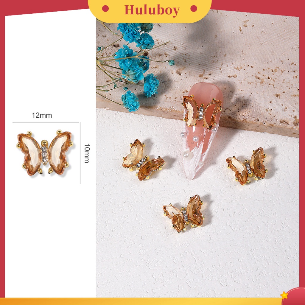 {In Stock} 10Pcs Nail Art Decor Tiga Dimensi Shiny Glitter Sparkling DIY Aksesoris Kuku Mini Kristal Palsu Pesona Kuku Kupu-Kupu Manicurist Supply
