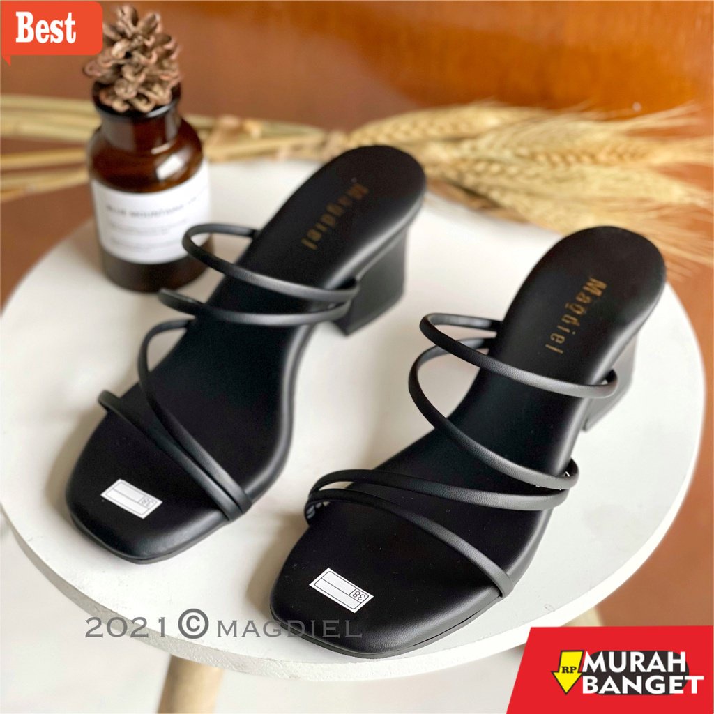 Sendal wanita buat lebaran- Magdiel - Heels tali wanita / Sandal Hak Tahu 5CM