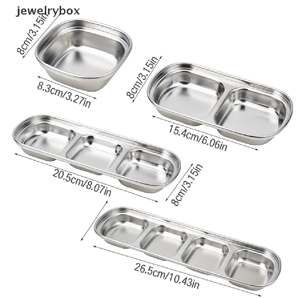 [jewelrybox] 304piring Saus Daging Merica Panggang Stainless Steel Wasabi Bowl Seasoning Tray Butik