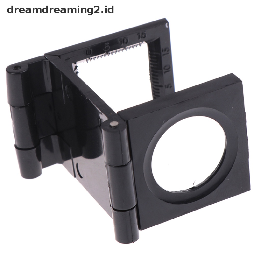 (hot) 10x 28mm Folding Magnifier Stand Loupe Dengan Skala Untuk Alat Kaca Optik Textile//