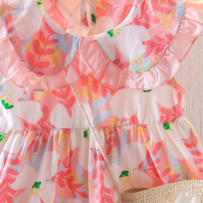 [Kirim tas] Gadis 0-3 tahun musim panas gaun bunga kecil baru mengirim tas gaun putri bayi