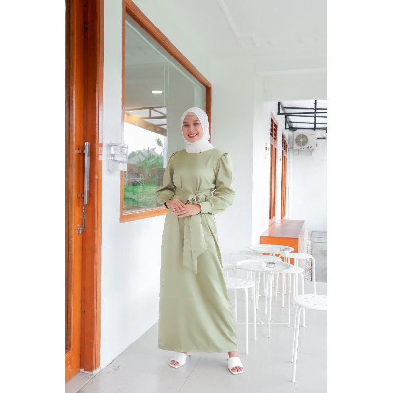 Dress Satin Gamis Bahan Satin Murah Terbaru Lebaran