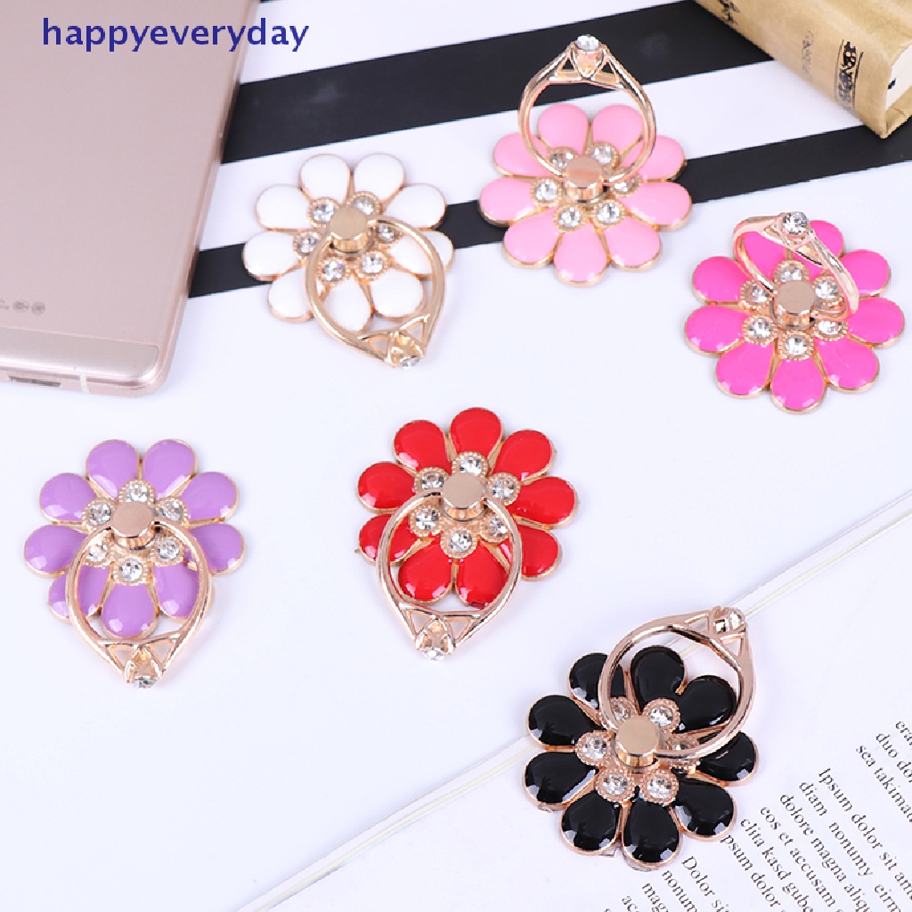 [happy] Bunga Cincin Jari smartphone colorful metal stand holder phone holder Berdiri [ID]