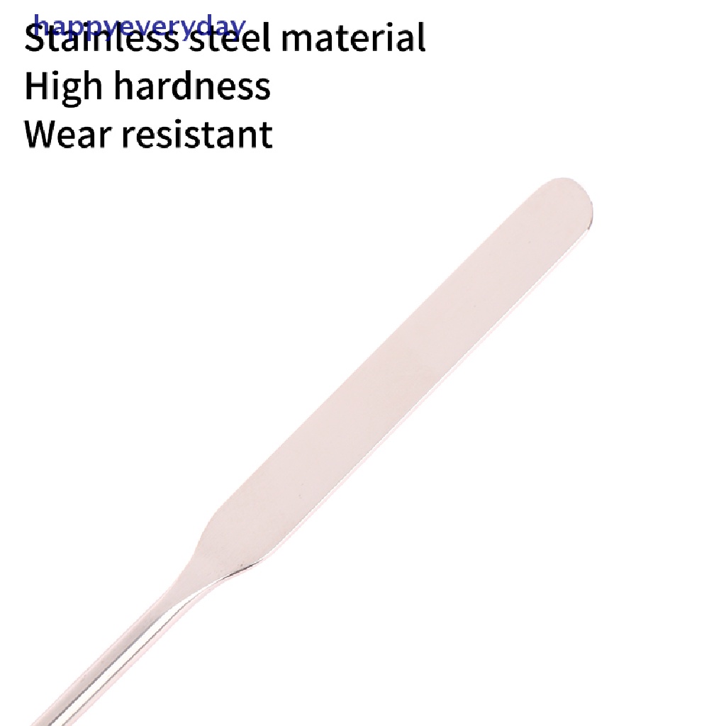 [happy] 1pc Kepala Ganda Stainless Steel Makeup Toner Spatula Nail Art Alat Pengaduk [ID]