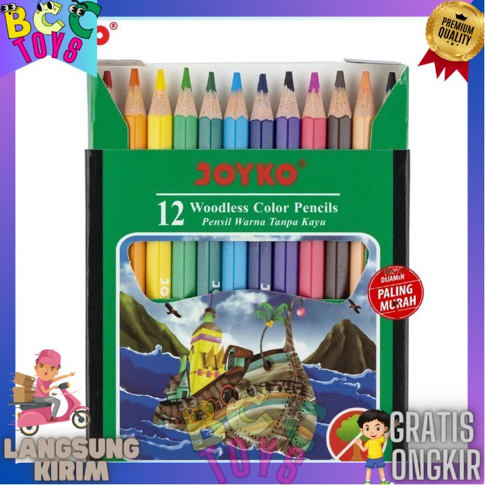 

Pensil Warna Joyko 12 Warna ukuran Pendek CP-107 BCC TOYS