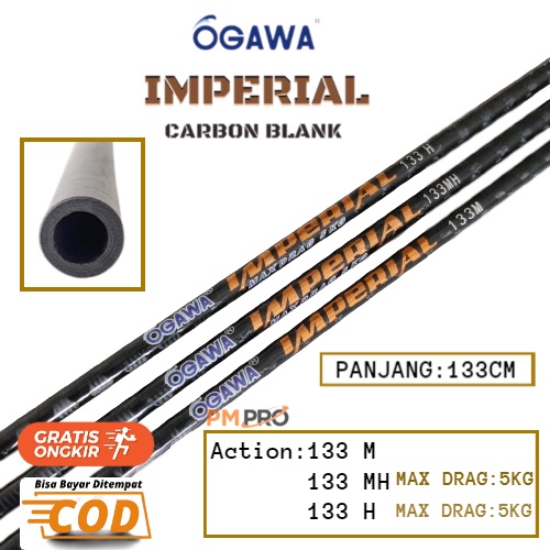 Blank / Ujung Ogawa Imperial 133m 133mh 133h Pucukan Atau Graphite Bahan Atasan Joran Stik Cendani D