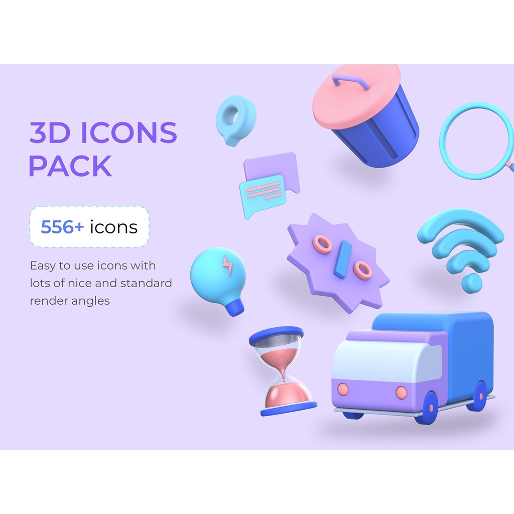 556 Asset 3D Icons Pack PNG HD Hires